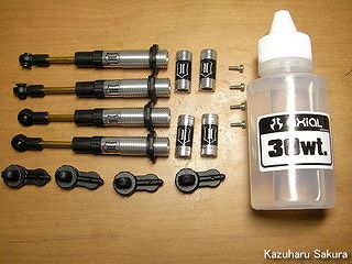 Axial(アキシャル)・SCX10・ジープ ラングラー G6 製作記 ～ オイルダンパーの組み立て ～ ICON ダンパーのパーツ構成